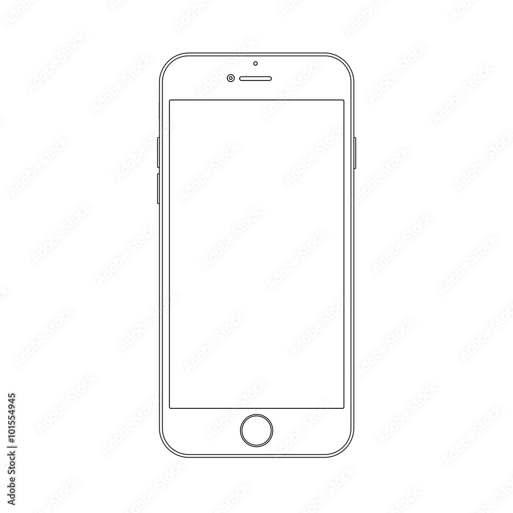 Outline drawing smartphone. Elegant thin line style design. Outline drawing smartphone. Elegant thin line style design.
