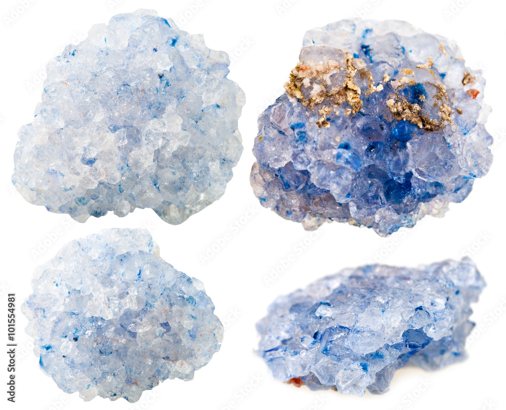 set of Celestine (celestite) mineral gem stones