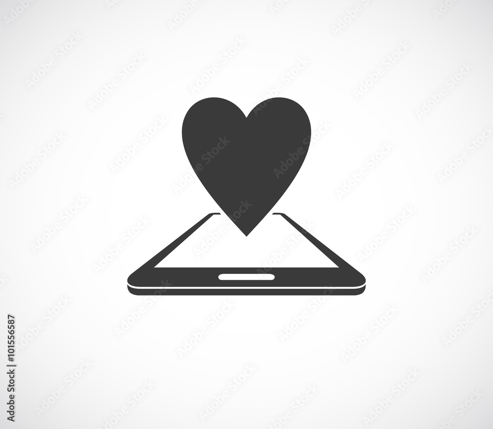 smatphone 3d with heart smatphone 3d with heart