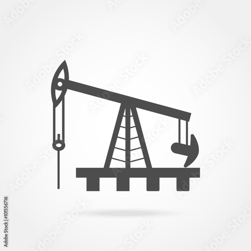 Oil rig silhouette on a white background