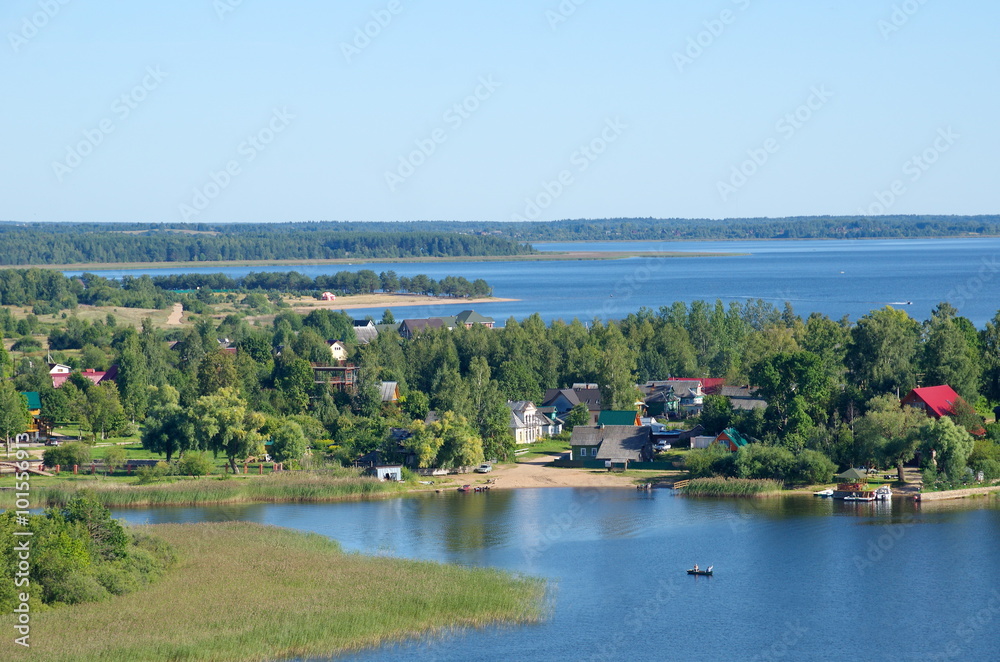 Top view of the Seliger lake and the Islands, Tver region