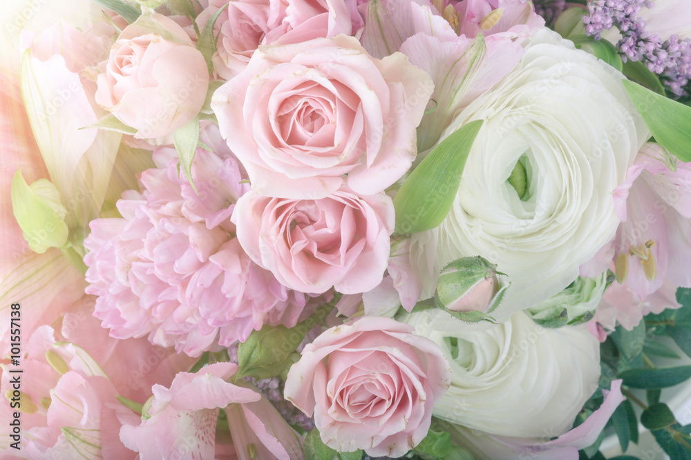 Amazing flower bouquet arrangement close up