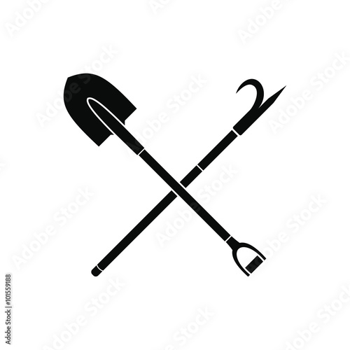 Shovel and scrap icon 