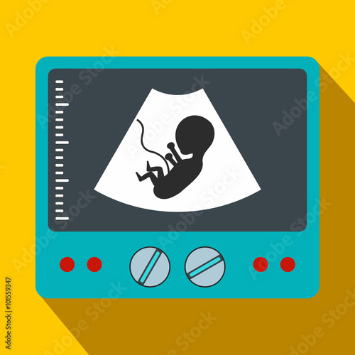 Ultrasound fetus flat icon 