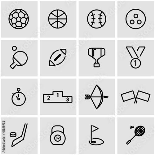 Vector line sport icon set. Sport Icon Object, Sport Icon Picture, Sport Icon Image - stock vector