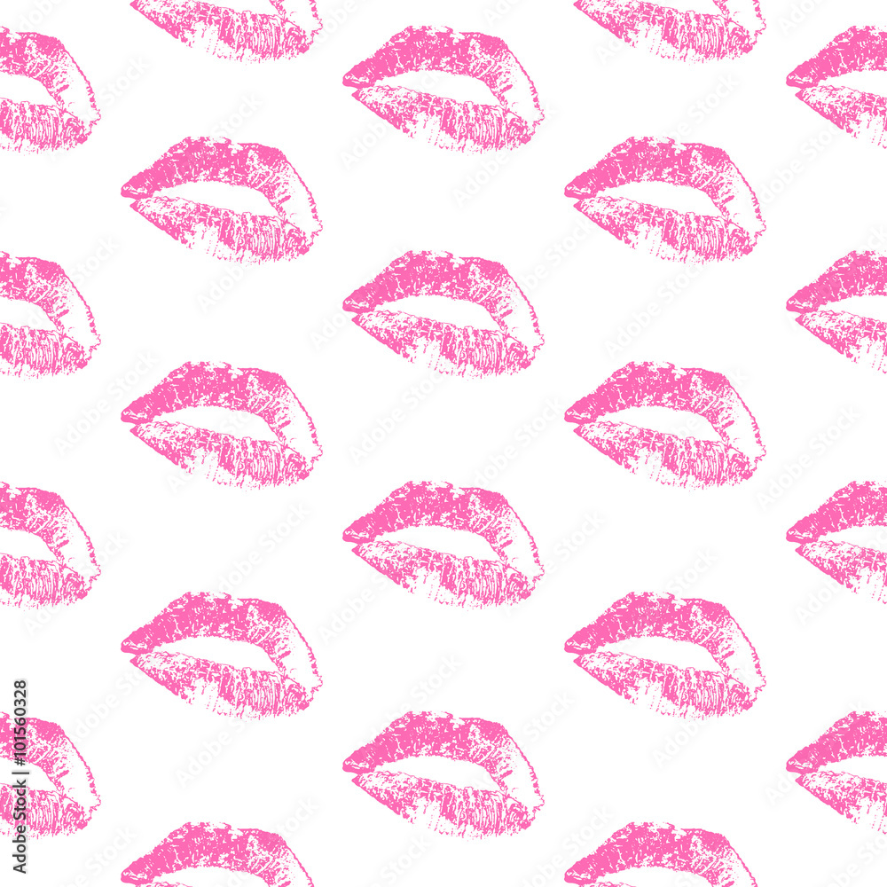 Seamless Pattern With Pink Lips Seamless Pattern With Pink Lips
