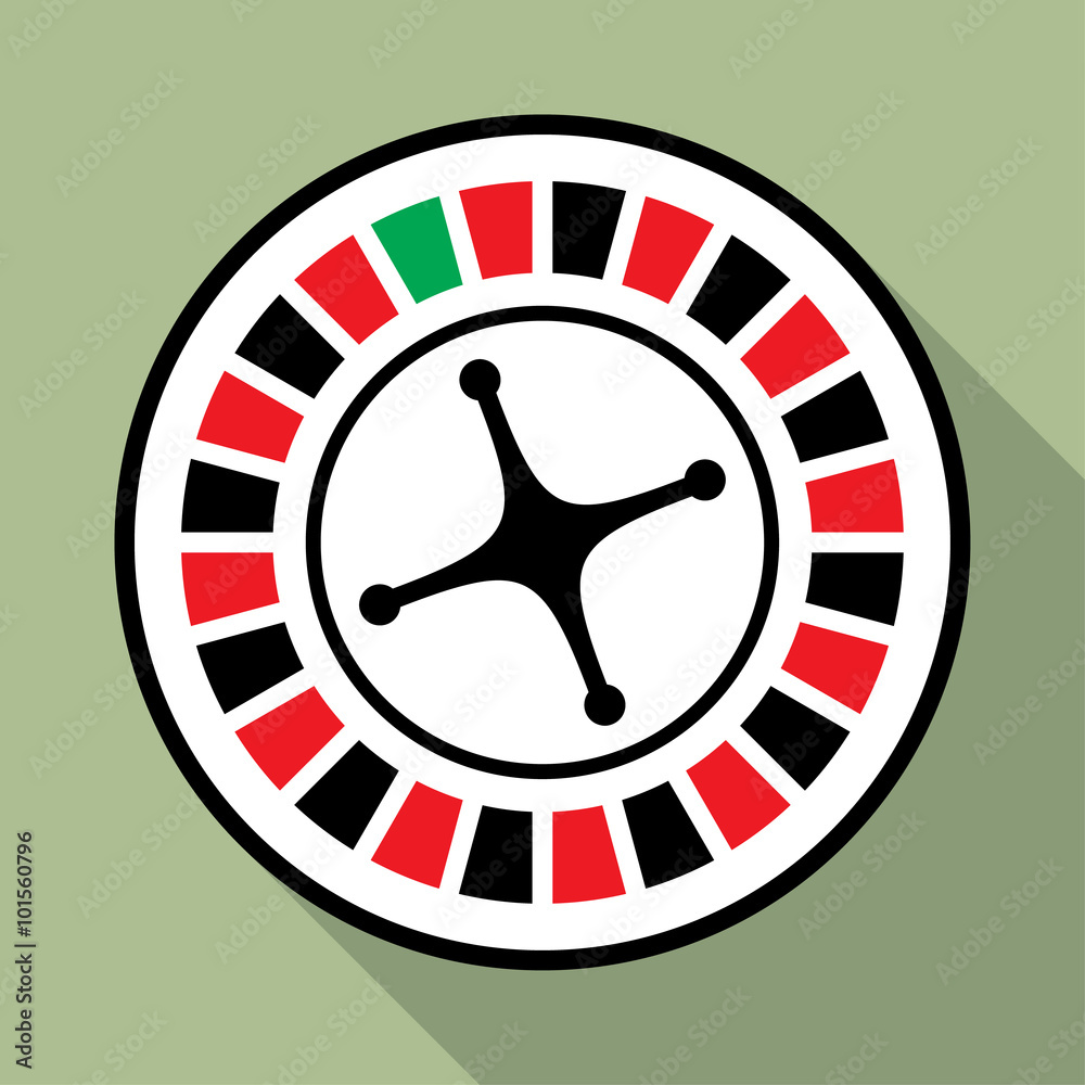Fototapeta premium Casino roulette wheel flat icon