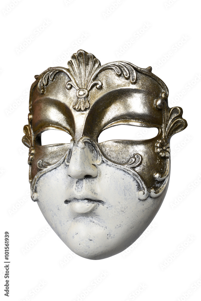 Carnival Venetian mask isolated on white background with clipping path.