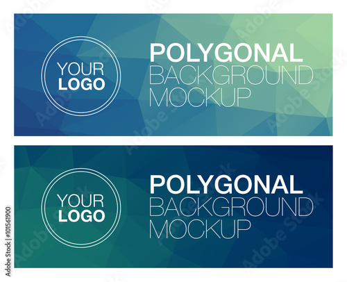 Horizontal polygonal banners