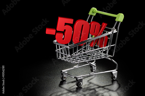 Shopping cart with 50 % percentage