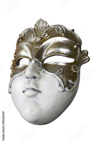 Carnival Venetian mask isolated on white background with clipping path.