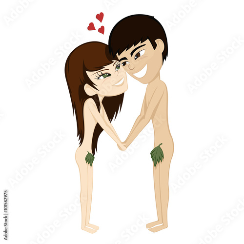 Couple holding hands - Adam and Eve are holding hands