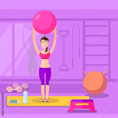 Sport and fitness. Vector flat illustration