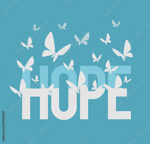 Hope inscription. Vector flat illustration