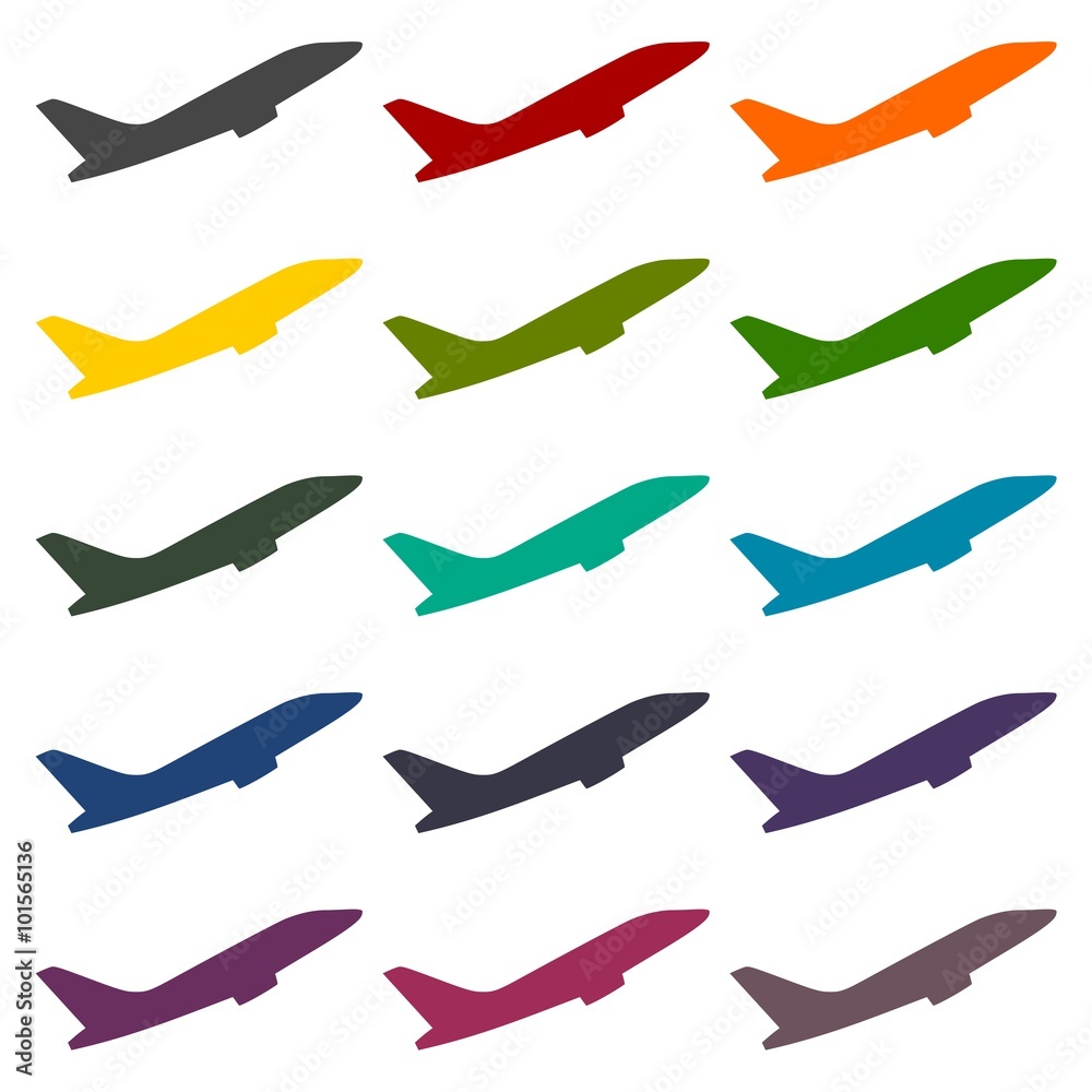 Obraz premium Airplane up icons set