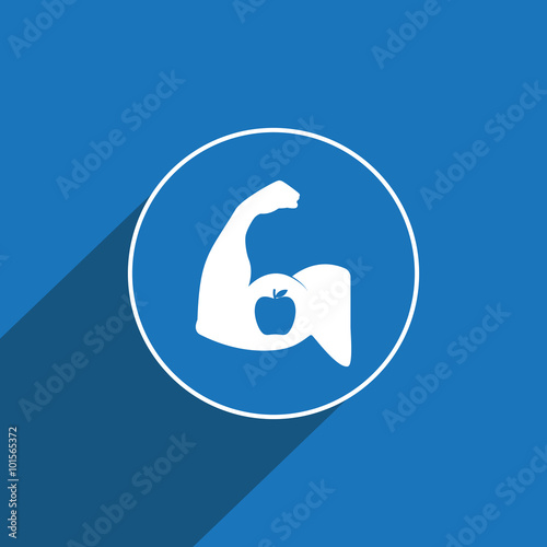 Strong arm with apple icon