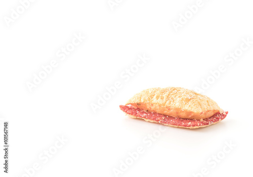 mini pie biscuit with strawberry jam