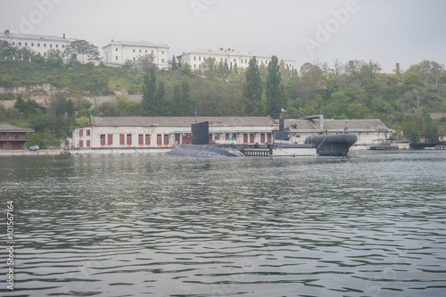 Russian submarines anchored in the bay of Sevastopol