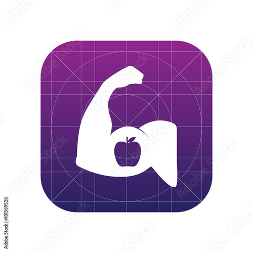 Strong arm with apple icon
