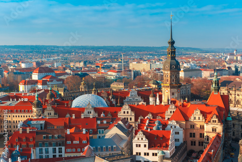 Wallpaper Mural Aerial view over Royal Palace and roofs of old Dresden, Saxony, Germany Torontodigital.ca