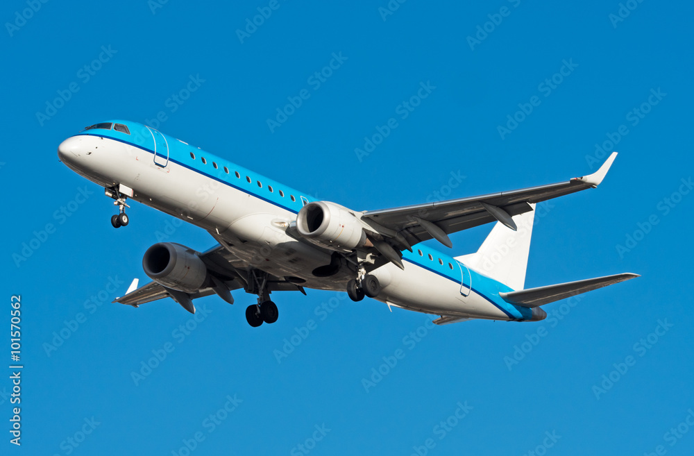 Naklejka premium Flugzeug im Landeanflug