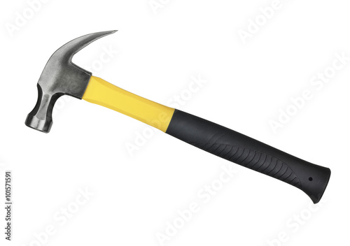Foto yellow hammer on white background