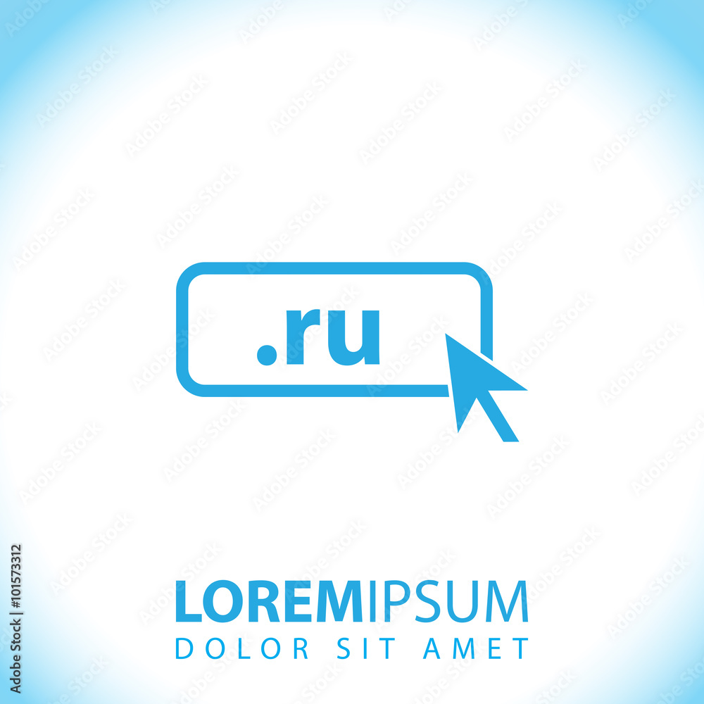 Fototapeta premium Domain RU icon. Top-level internet domain