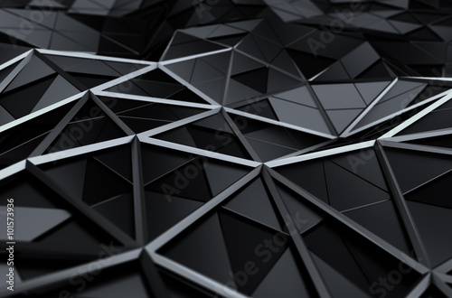 Abstract 3D Rendering of Low Poly Surface.