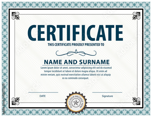 horizontal certificate template,diploma,Letter size ,vector