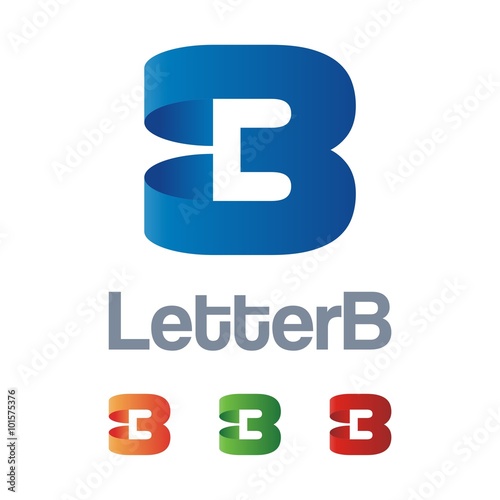 Letter B Logo Design Ribbon