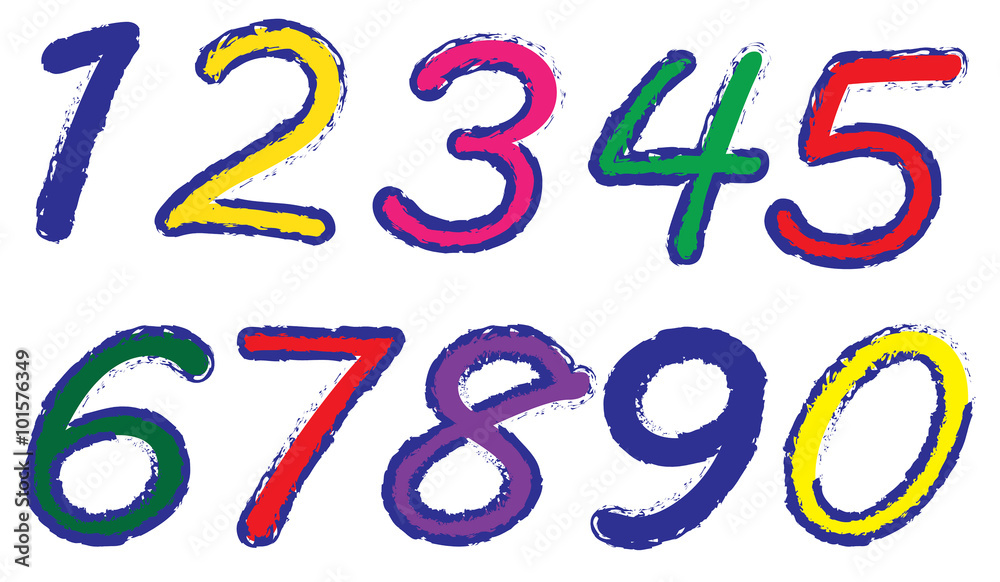 numbers colorfull