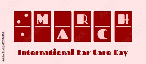 Calendar Date - March , 3rd. Domino bones style