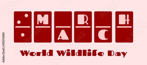 Calendar Date - March 3rd. Domino bones style