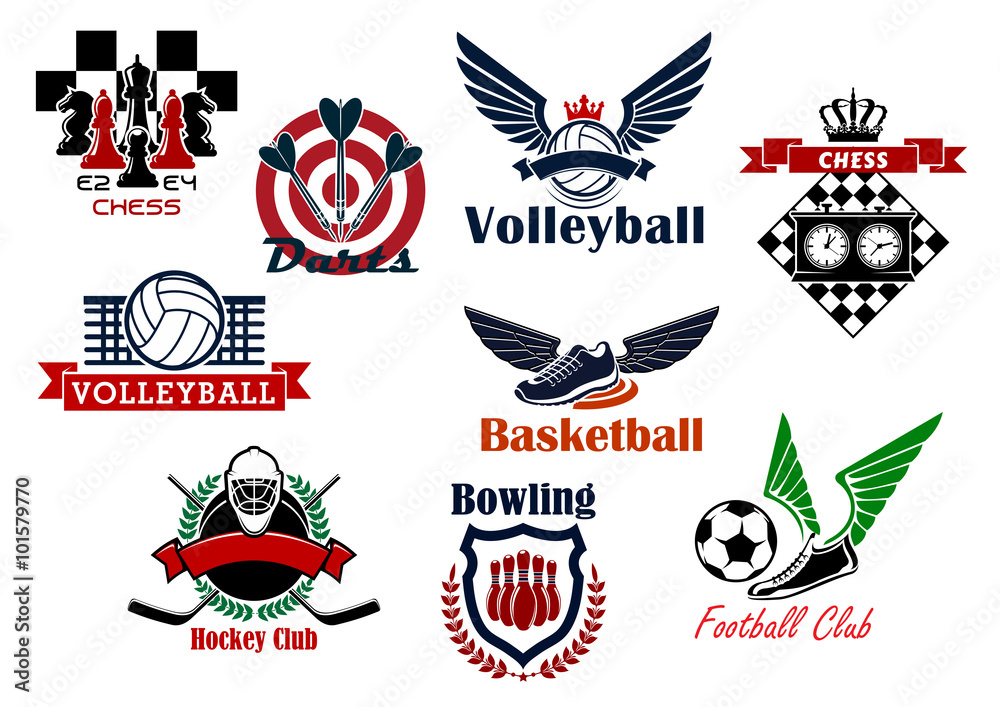 Heraldic emblems and symbols for sport team