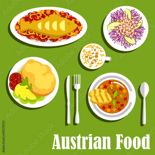 Austrian cuisine dishes and beverages