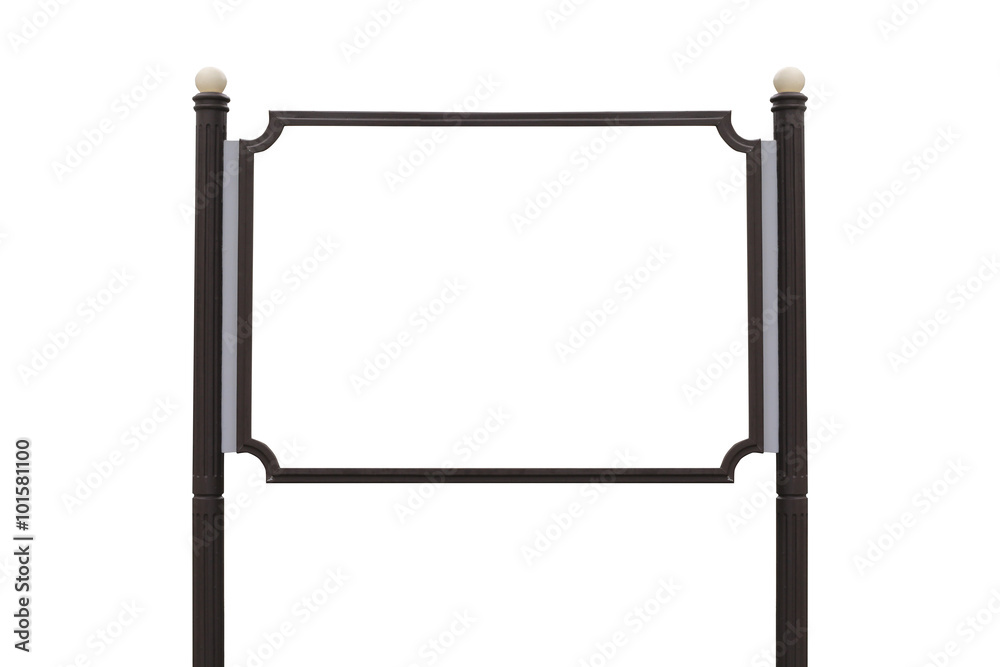 Medium Billboard wooden sign post isolated white background. Medium Billboard wooden sign post isolated white background.