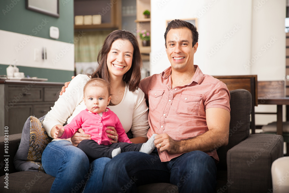 Attractive young family at home Attractive young family at home