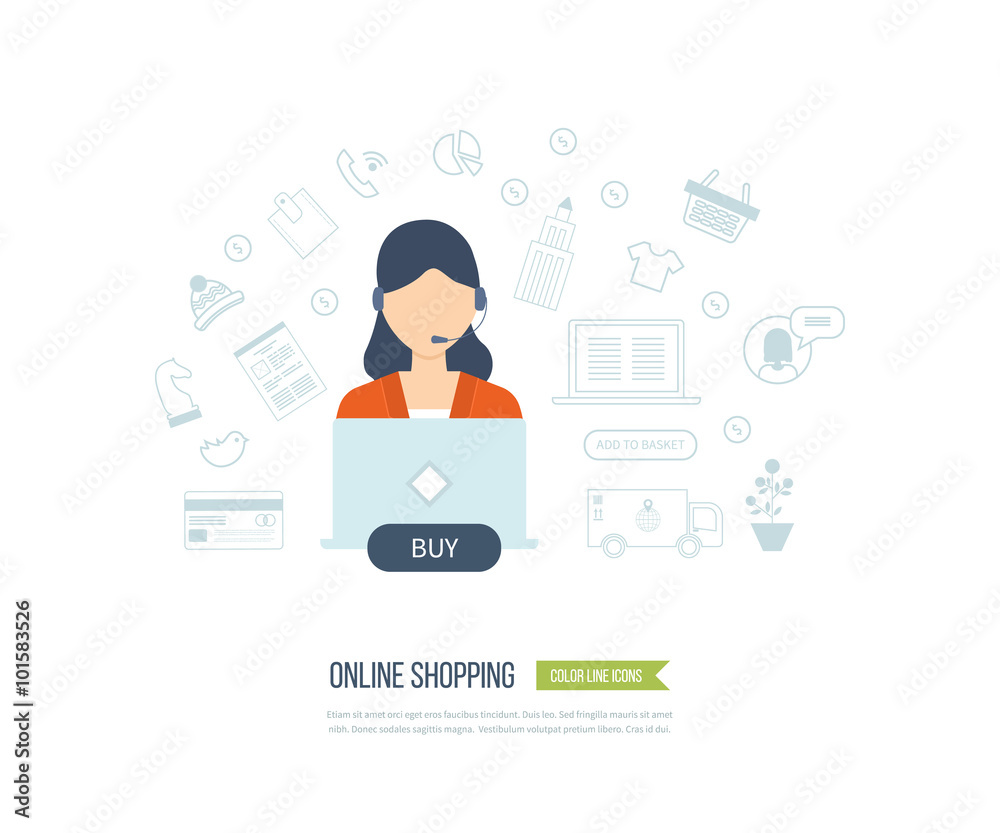 Concepts for customer support, online shopping and mobile marketing. Concepts for customer support, online shopping and mobile marketing.