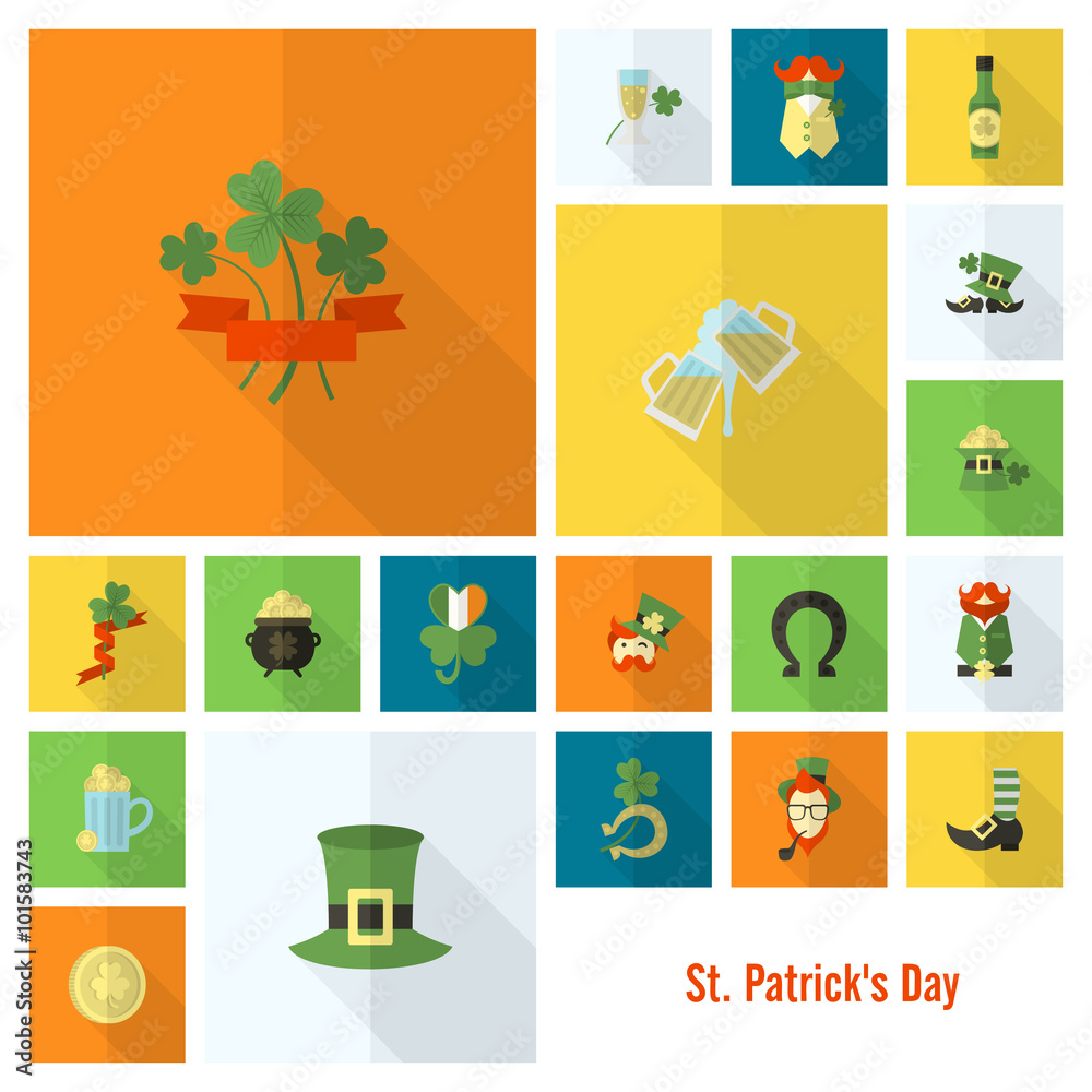 Fototapeta premium Saint Patricks Day Icon Set
