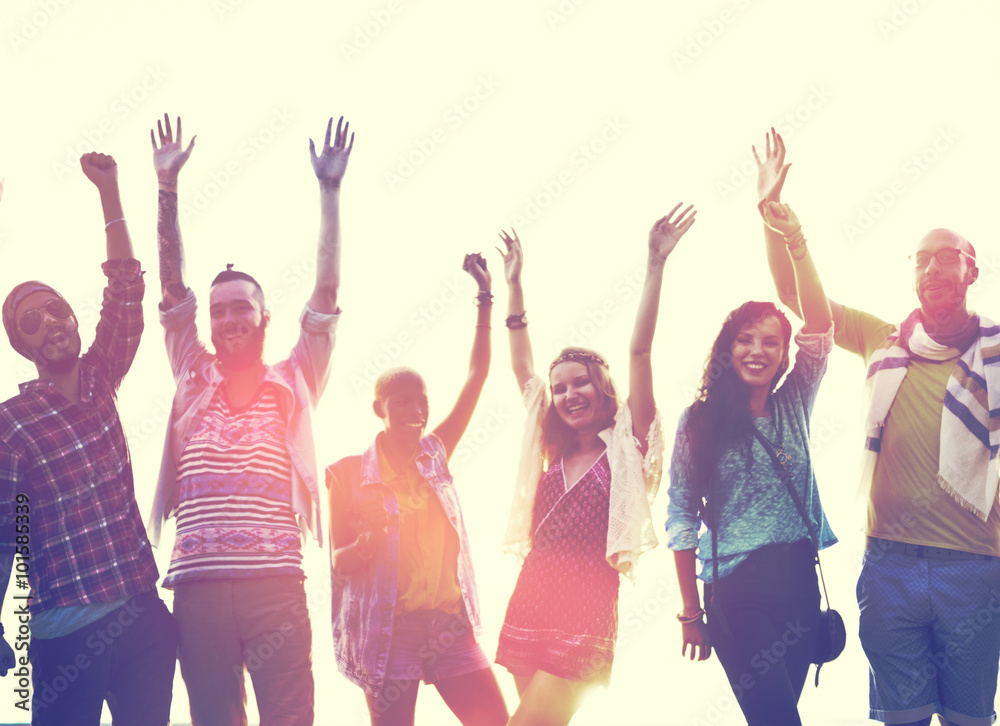 Obraz premium Teenagers Friends Beach Party Happiness Concept