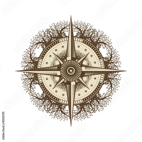 Nature Compass in Unique Wind Rose