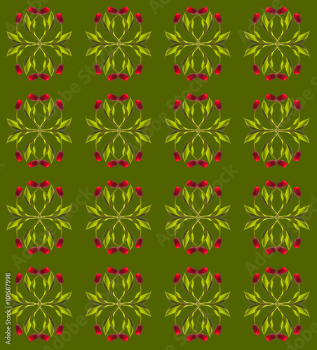 seamless pattern of red tulips