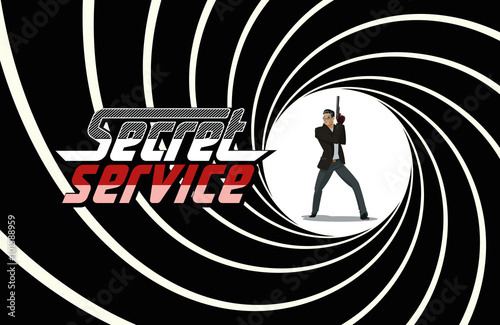 Secret agent. Posing on camera.