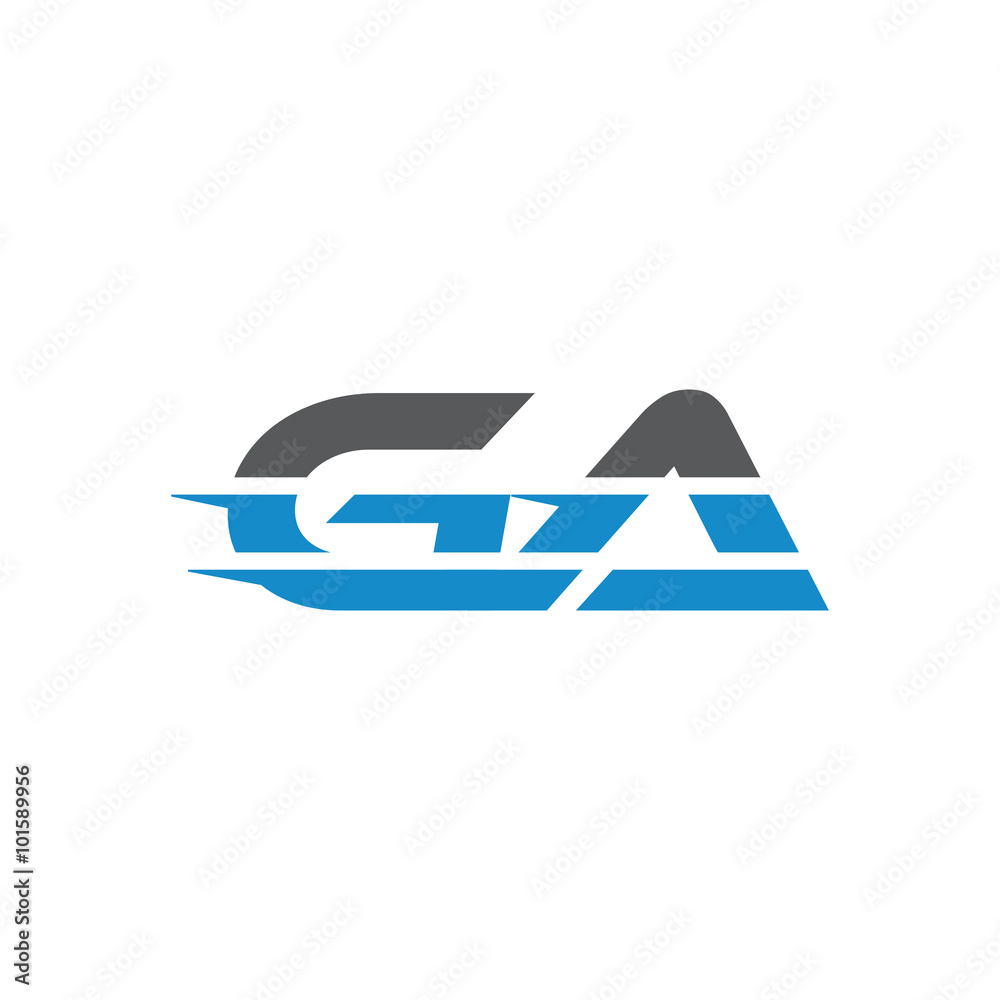 Simple Modern Dynamic Letter Initial Logo ga Simple Modern Dynamic Letter Initial Logo ga