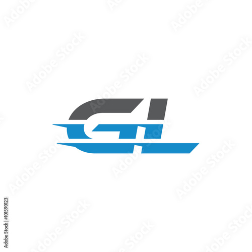 Simple Modern Dynamic Letter Initial Logo gl