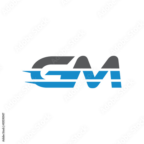 Simple Modern Dynamic Letter Initial Logo gm