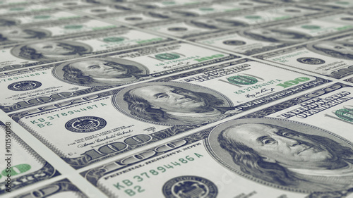 Sheet of 100 dollar notes