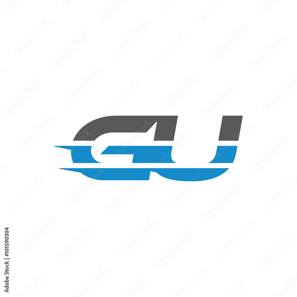 Simple Modern Dynamic Letter Initial Logo gu Simple Modern Dynamic Letter Initial Logo gu