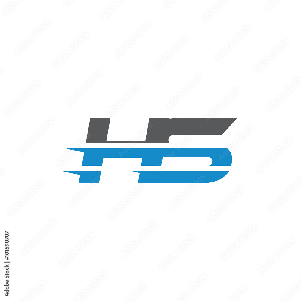 Simple Modern Dynamic Letter Initial Logo hs Simple Modern Dynamic Letter Initial Logo hs