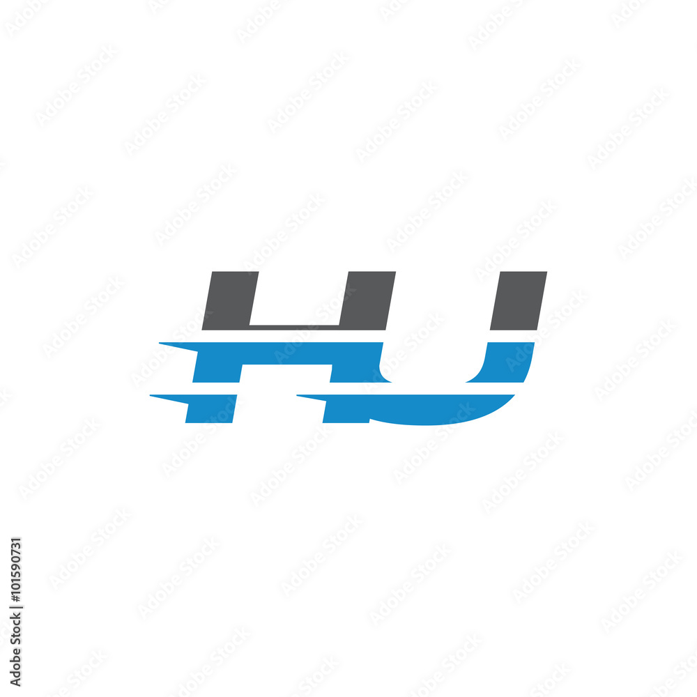 Simple Modern Dynamic Letter Initial Logo hj